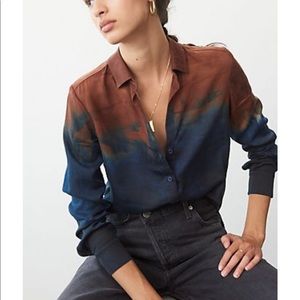 NWT Anthropologie Cloth&Stone Tie-Dye Buttondown M